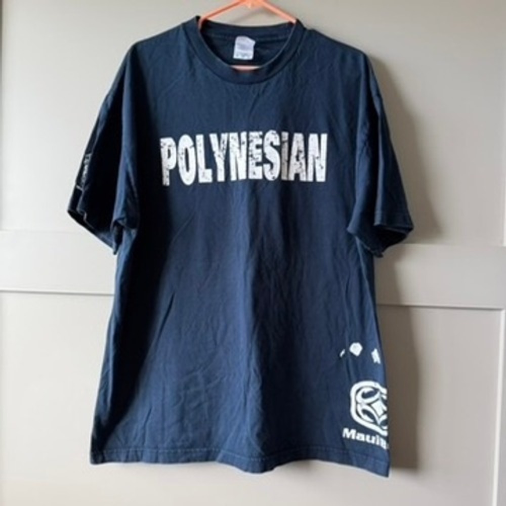Maui Built T-Shirt Men XL Blue‎ Polynesian Graphic Cotton Tee Hawaiian Aloha
